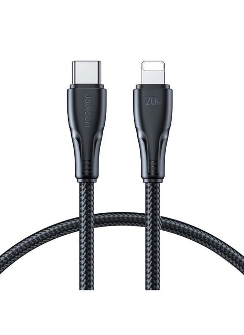 Joyroom Surpass Series A11 Lightning /USB-C 20W 0.25 m cable - black Guaranteed by Agent Trust