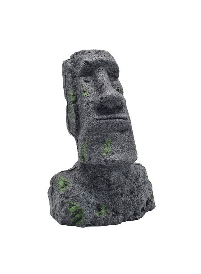 Amosfun Easter Island Head Fish Tank Aquarium Ornaments Cave Rockery Landscaping Decoration Size S - Image 1