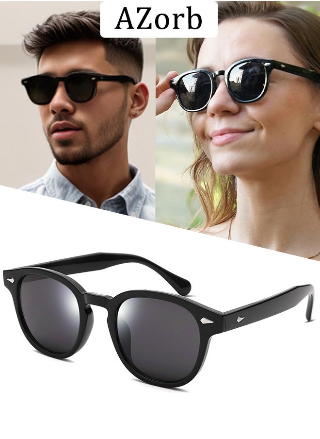 AZorb Round Sunglasses Men Women Retro Unique Design Sun Glassess for Men Women Metal Decoration Men's Sunglass Ladies Eyewear UV400 Protection Shades for Driving Travel Daily  - Image 1