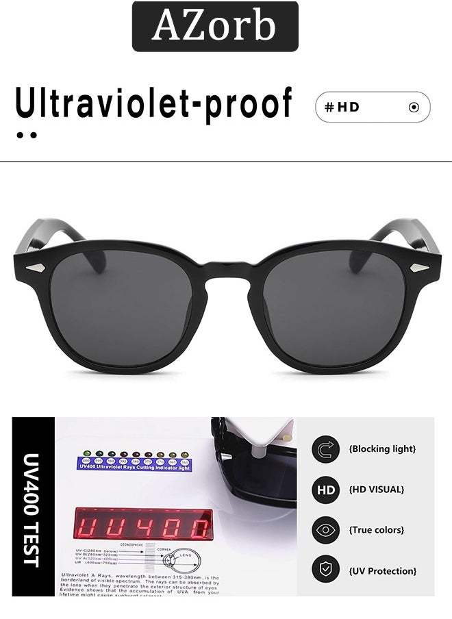 AZorb Round Sunglasses Men Women Retro Unique Design Sun Glassess for Men Women Metal Decoration Men's Sunglass Ladies Eyewear UV400 Protection Shades for Driving Travel Daily  - Image 4