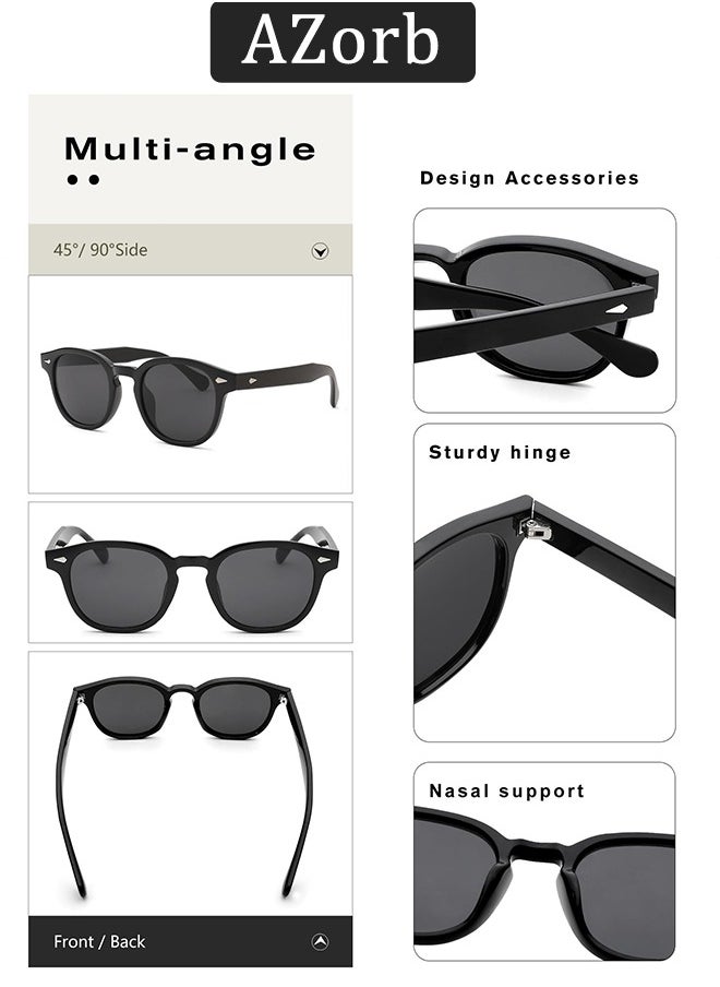 AZorb Round Sunglasses Men Women Retro Unique Design Sun Glassess for Men Women Metal Decoration Men's Sunglass Ladies Eyewear UV400 Protection Shades for Driving Travel Daily  - Image 5
