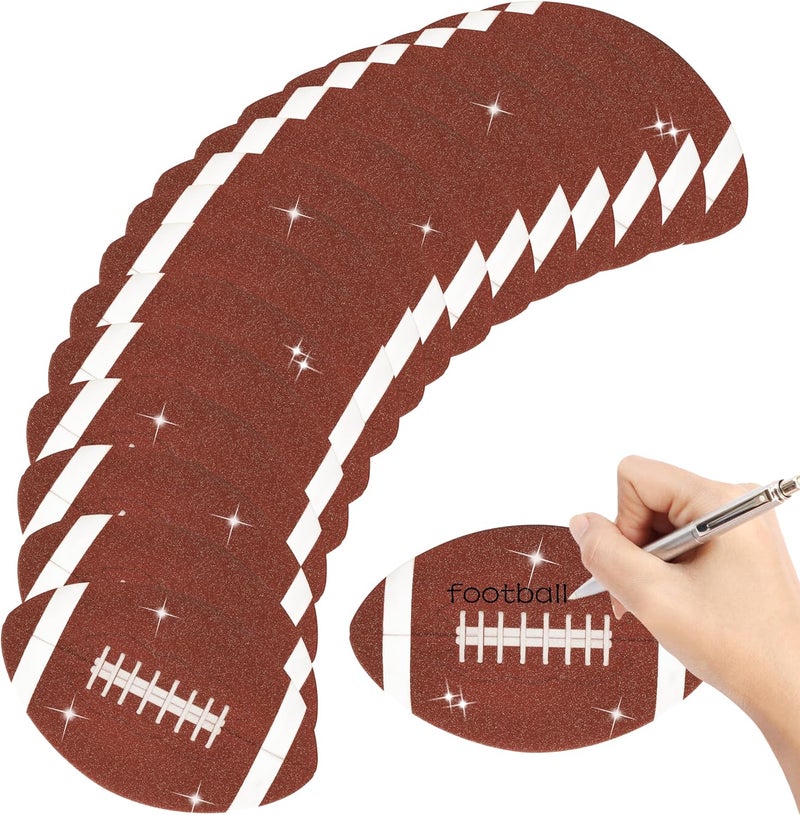 BWkoss 100pcs Glitter Football Cutouts Sports Ball Bulletin Board Football Shape Paper Cuts Party Decorations for Sports Theme Party Baby Shower Birthday Classroom Game Day Wall Decor Supplies - Image 1
