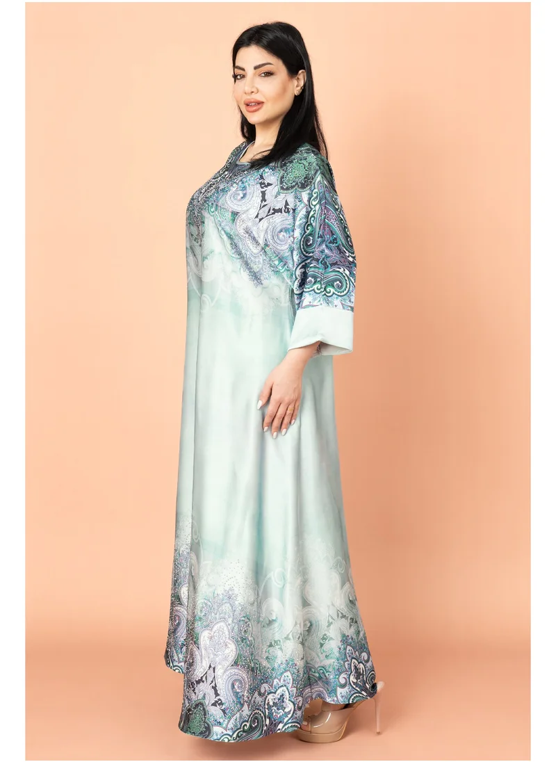 IKKXA Abstract Design Modern Jalabiya IK1005 Green