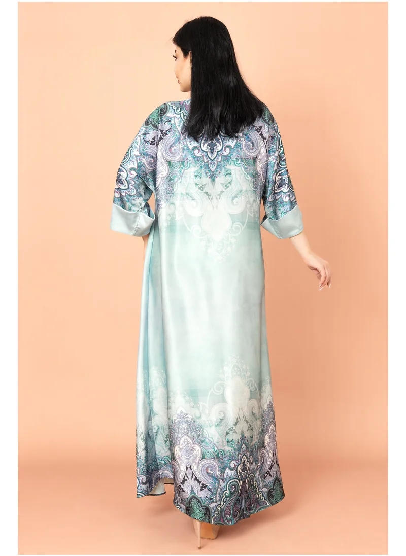 IKKXA Abstract Design Modern Jalabiya IK1005 Green