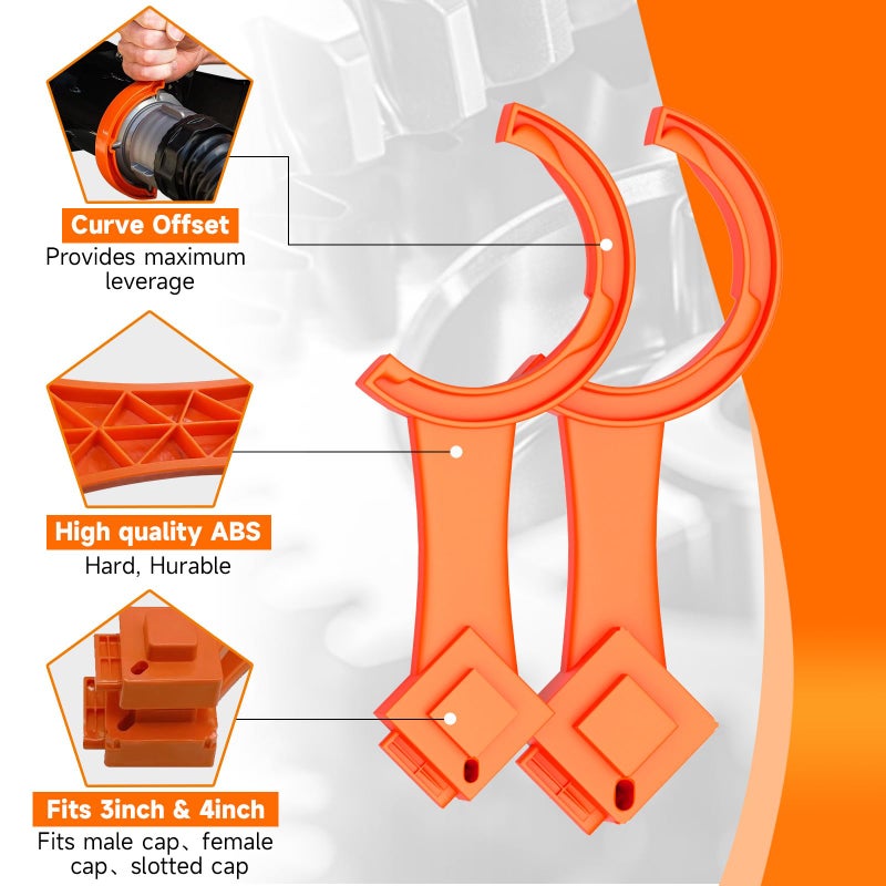 TagRecove 2 PCS RV Sewer Hose Wrench, Multi-Purpose Sewer Hose Connector Wrench for Connecting and Disconnecting Sewer Hoses, Fits 3-Inch and 4-Inch Male/Female RV Sewer Caps, RV Accessories - Image 3
