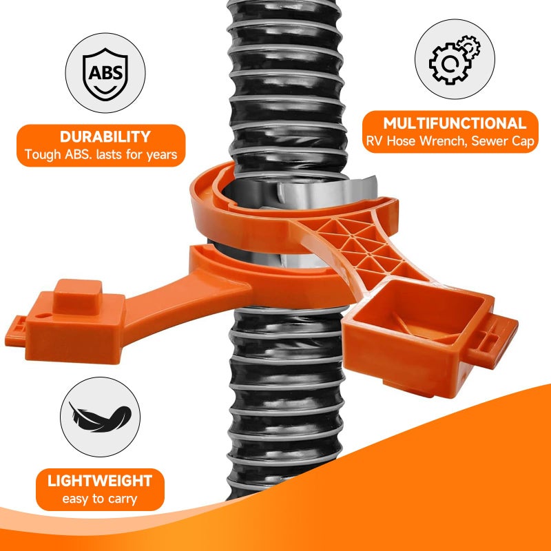 TagRecove 2 PCS RV Sewer Hose Wrench, Multi-Purpose Sewer Hose Connector Wrench for Connecting and Disconnecting Sewer Hoses, Fits 3-Inch and 4-Inch Male/Female RV Sewer Caps, RV Accessories - Image 5