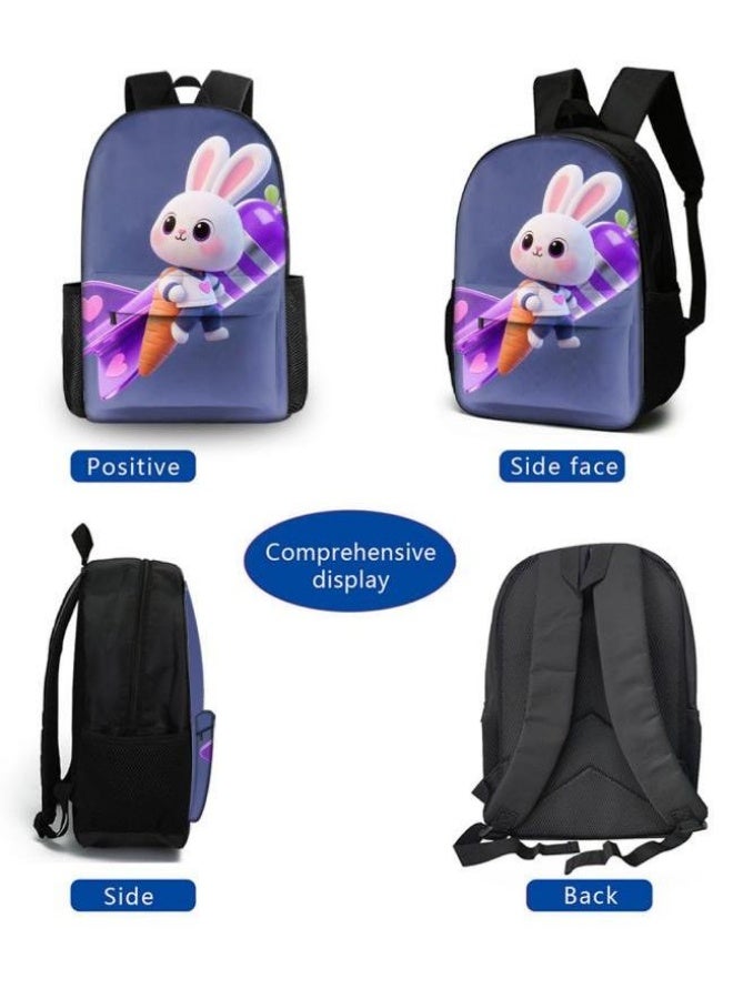 Bright Li Fire Unlock the new fashion of childish fun! Three-piece set of bags, cartoon elements for children and teenagers (students, children, friends' outings, mountain climbing, schooling, etc. can be used) - 24  - Image 3