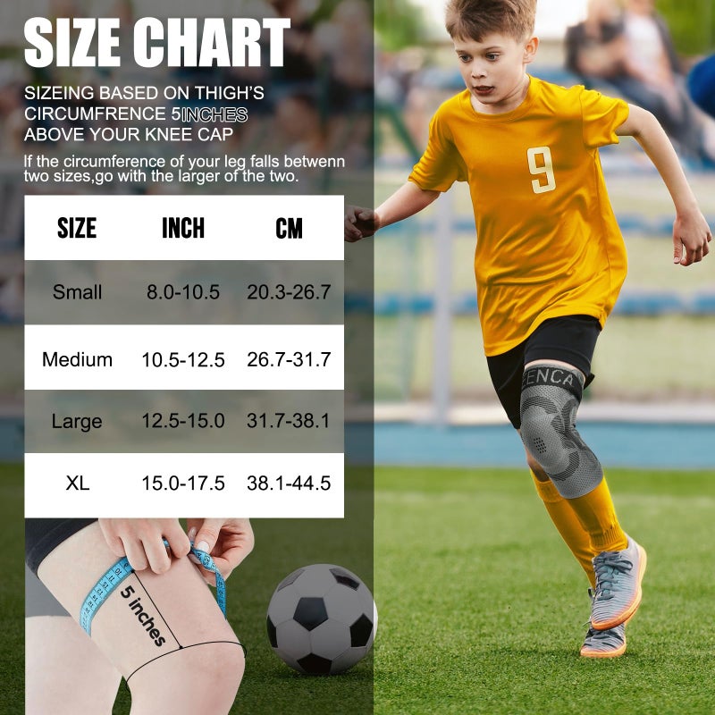 NEENCA Kids Knee Brace Sleeve, Youth Knee Compression Sleeve for Children - Boys & Girls. Child Knee Support with Patella Gel Pad & Side Stabilizers for Knee Pain, Sports, Outdoor - FSA/HSA Approved - Image 5