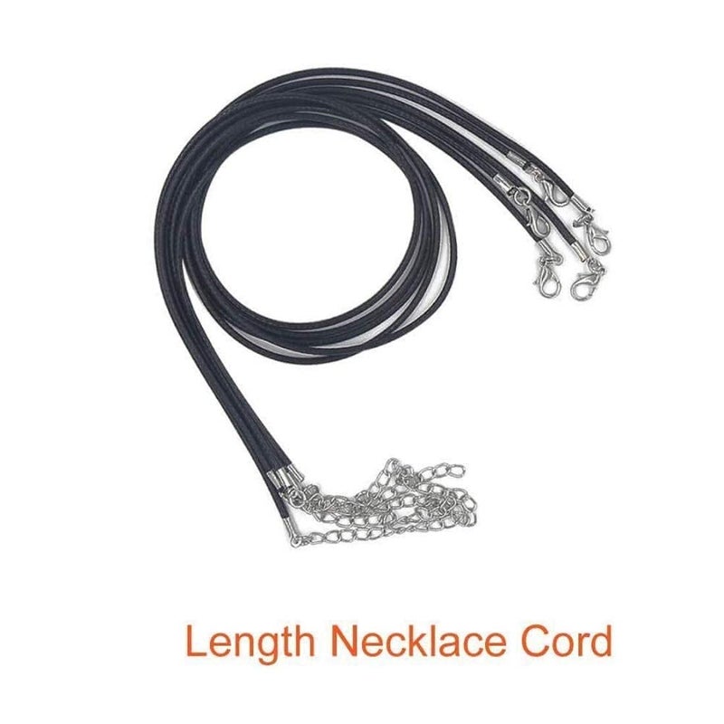 DIY Crafts DIY Crafts Pack of 2 Pcs, Black Leather Cord, 2 Pcs, Black Waxed Necklace Cord with Lobster Clasp Bulk (Pack of 2 Pcs, Black Leather Cord)  - Image 4