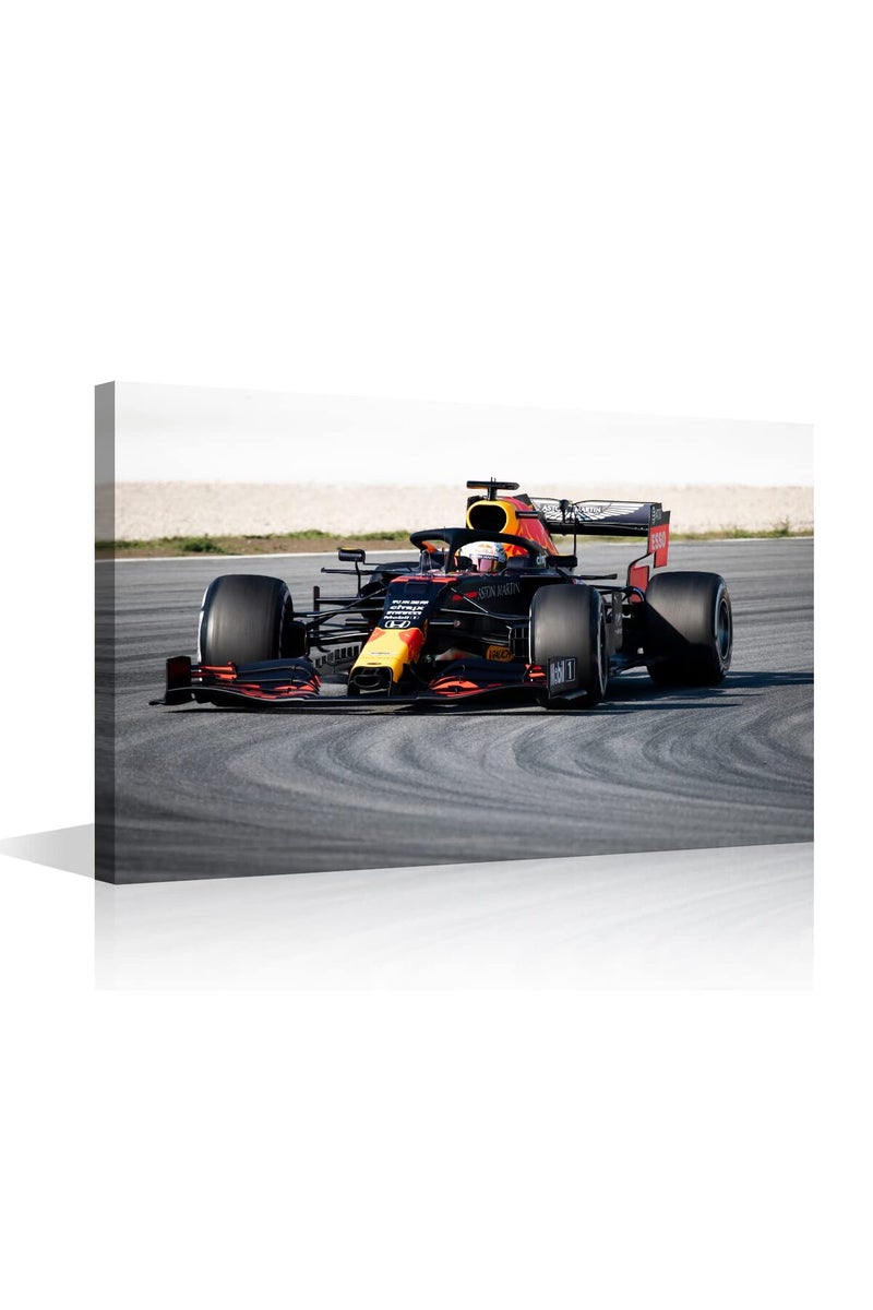 TISHIRON ALAYRA Canvas Wall Art Race Car Competition Posters Paintings Rustic Wall Art Gallery Wrapped Canvas Prints Decor for Living Room Office Bedroom Posters Prints Framed Ready to Hang 18x12 in - Image 1