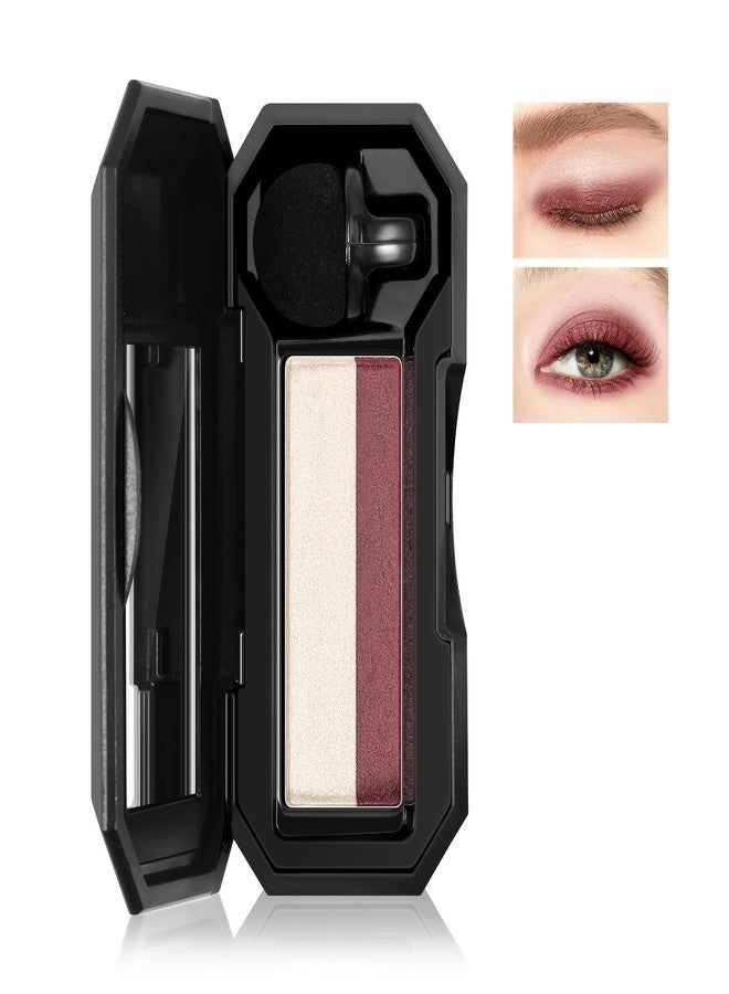 Boobeen 2 Color Eye Shadow, Portable Dual-Color Glitter Eyeshadow Palette Highly Pigmented Powder Eyeshadow Waterproof and Smooth Texture, Long Lasting For Eye Makeup - Image 1