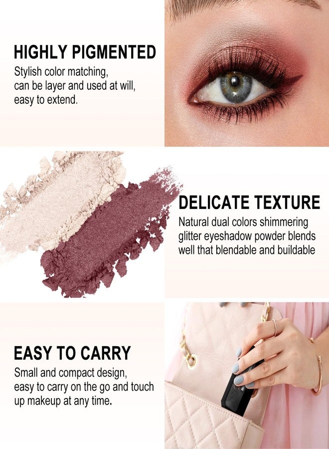 Boobeen 2 Color Eye Shadow, Portable Dual-Color Glitter Eyeshadow Palette Highly Pigmented Powder Eyeshadow Waterproof and Smooth Texture, Long Lasting For Eye Makeup - Image 3