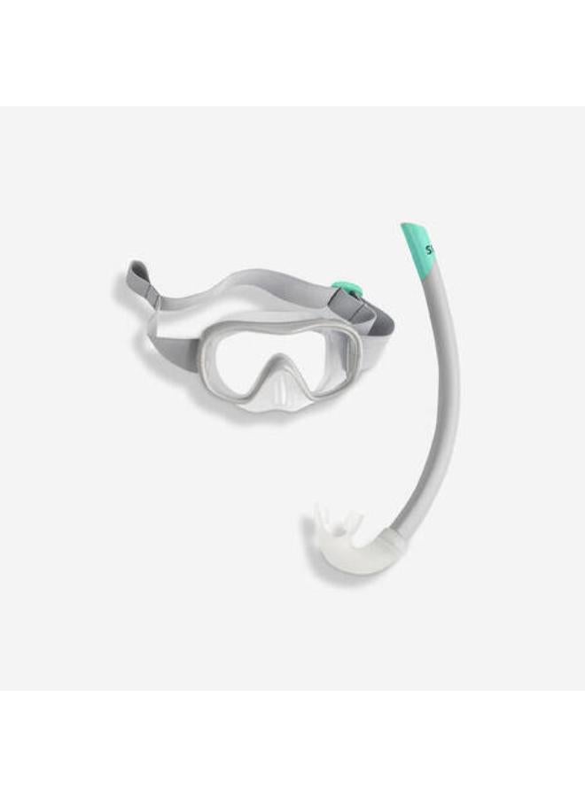 Subea Kids' Snorkelling Mask Snorkel Set SUBEA 100 JR - Grey - Image 1
