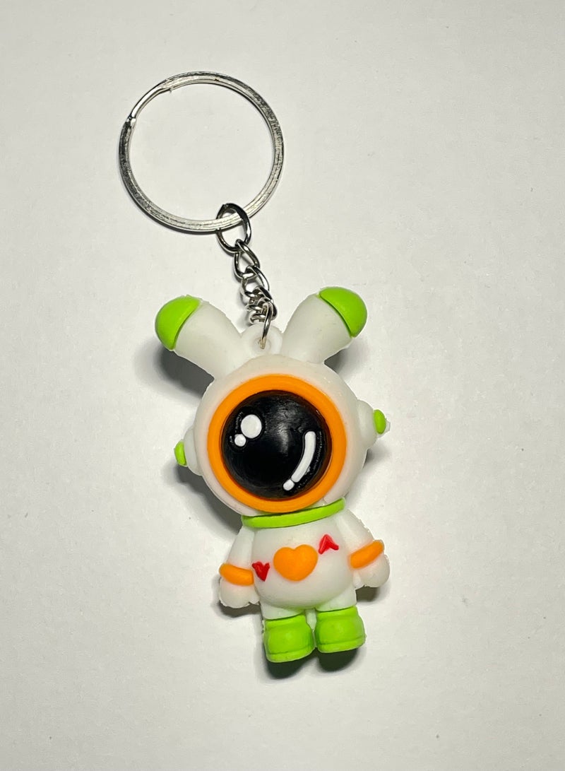 Generic Anime keychain with ribbonDistinguished Cartoon Keychain Cute Accessory Anime Spaceman Keychain Fits Car Purse Bag Cute Creative Gift  - Image 1