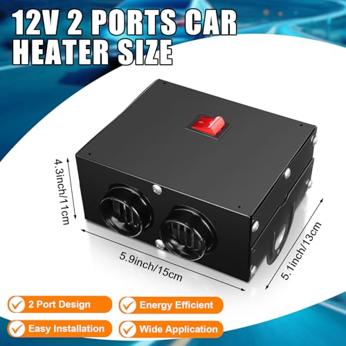 DaisyInner 500w Car Heater 12 Volt Camping Heaters Kit Car Camping Windshield Window Defogger Defroster for Winter Automobile Windscreen Camper(12v) - Image 3