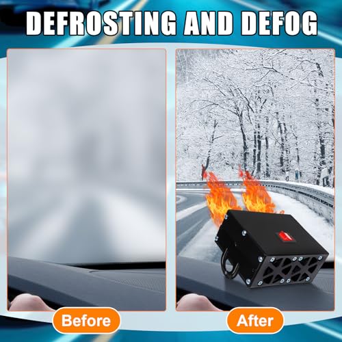 DaisyInner 500w Car Heater 12 Volt Camping Heaters Kit Car Camping Windshield Window Defogger Defroster for Winter Automobile Windscreen Camper(12v) - Image 2