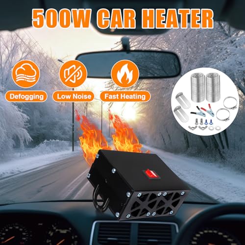 DaisyInner 500w Car Heater 12 Volt Camping Heaters Kit Car Camping Windshield Window Defogger Defroster for Winter Automobile Windscreen Camper(12v) - Image 4