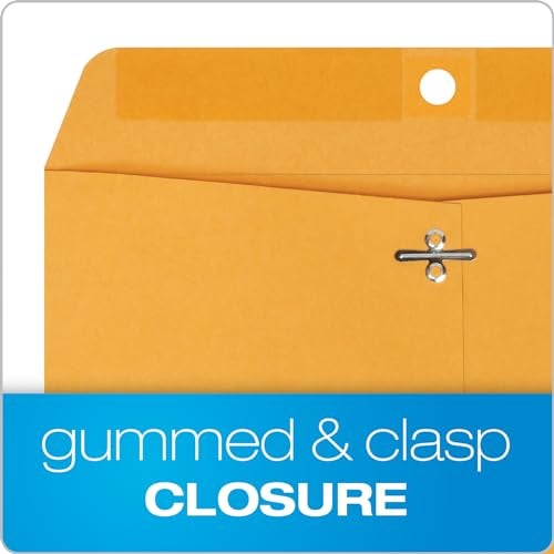 Quality Park 10 x 12 Clasp Envelopes with Clasp Closure and Gummed Seal, Great for Filing, Storing or Mailing Documents, 28 lb Brown Kraft, 100 per Box (QUA37895) - Image 3