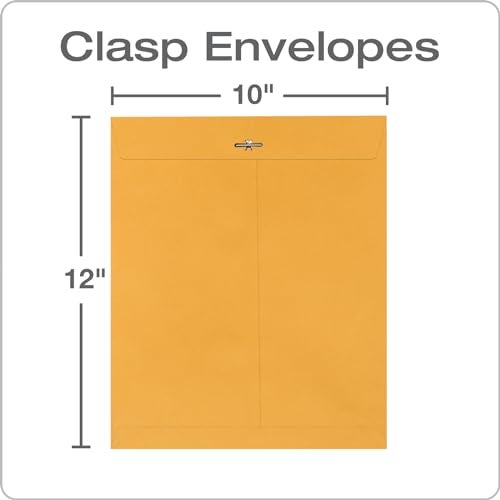 Quality Park 10 x 12 Clasp Envelopes with Clasp Closure and Gummed Seal, Great for Filing, Storing or Mailing Documents, 28 lb Brown Kraft, 100 per Box (QUA37895) - Image 2