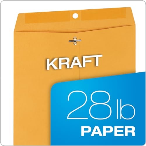 Quality Park 10 x 12 Clasp Envelopes with Clasp Closure and Gummed Seal, Great for Filing, Storing or Mailing Documents, 28 lb Brown Kraft, 100 per Box (QUA37895) - Image 5