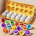 JUKUDAHU Matched Eggs Toddler Toys 1 2 3 4 Year Old Shape Color Sorting Games Kids Easter Eggs Toddler Sensory Toys Preschool Educational Boy Toy Gifts for Baby 612 Months - Image 2