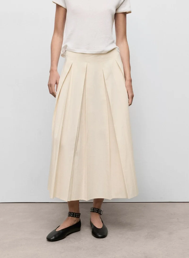 MANGO Pleated midi-skirt
