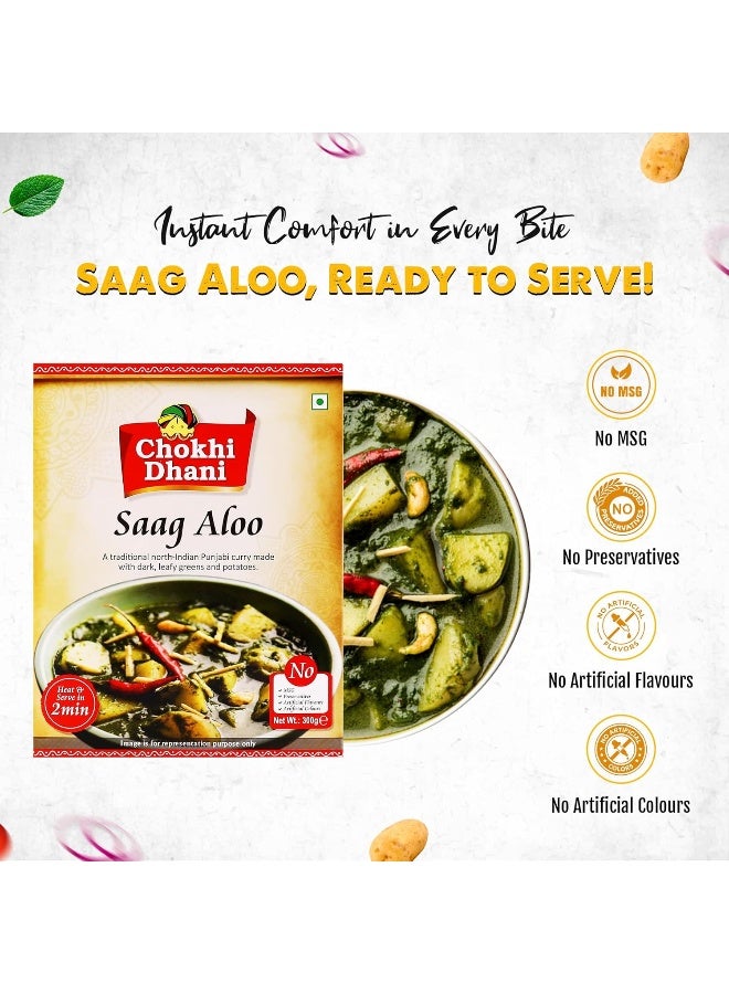 Chokhi Dhani Saag Aloo 300 gm | Ready to Eat | Just Heat & Eat | Stove Top or Hot Water | Ready in 2 Minutes - Image 4