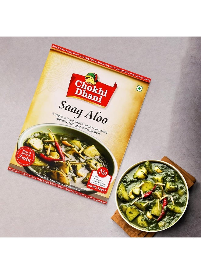 Chokhi Dhani Saag Aloo 300 gm | Ready to Eat | Just Heat & Eat | Stove Top or Hot Water | Ready in 2 Minutes - Image 3