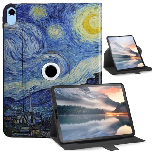 FamillCase for Apple iPad 10th Generation 10.9 Inch Case - Soft TPU Back Shell with 360 Rotating Stand, Multi-Angle Viewing, Auto Sleep/Wake for iPad Case 10th Gen 2022 10.9", Starry Night - Image 1