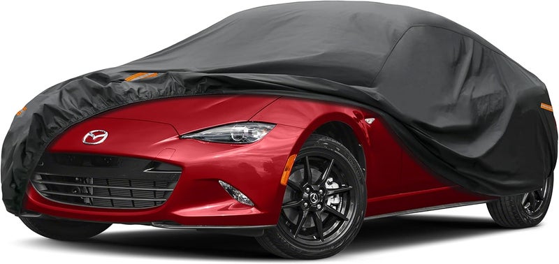 غطاء سيارة كايمي 7 طبقات مخصص ليناسب مازدا MX-5 (1990-2023) مقاوم للماء لجميع الأحوال الجوية للسيارات، غطاء كامل للخارج حماية من المطر والشمس والأشعة فوق البنفسجية. أسود - Image 1