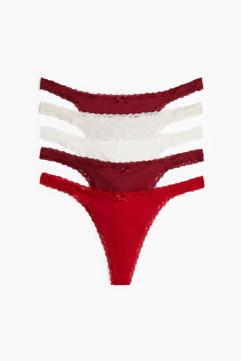 H&M 5-pack cotton tanga thong briefs