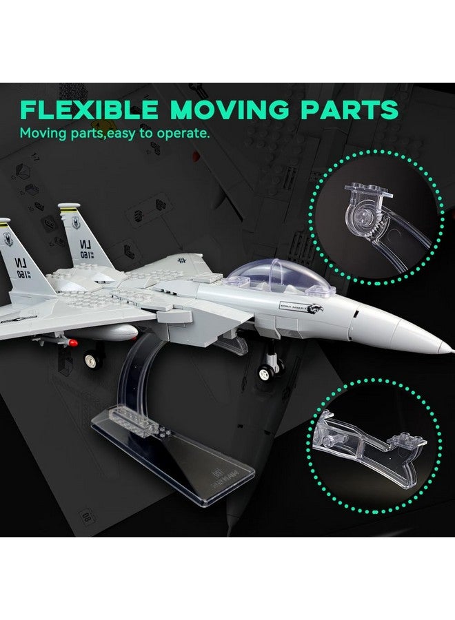 ArtorBricks Display Stand Air Force Series Fighter,for Plane Building Brick Toys etc. Angle Display, Plastic Transoarent Display Stand only. - Image 3