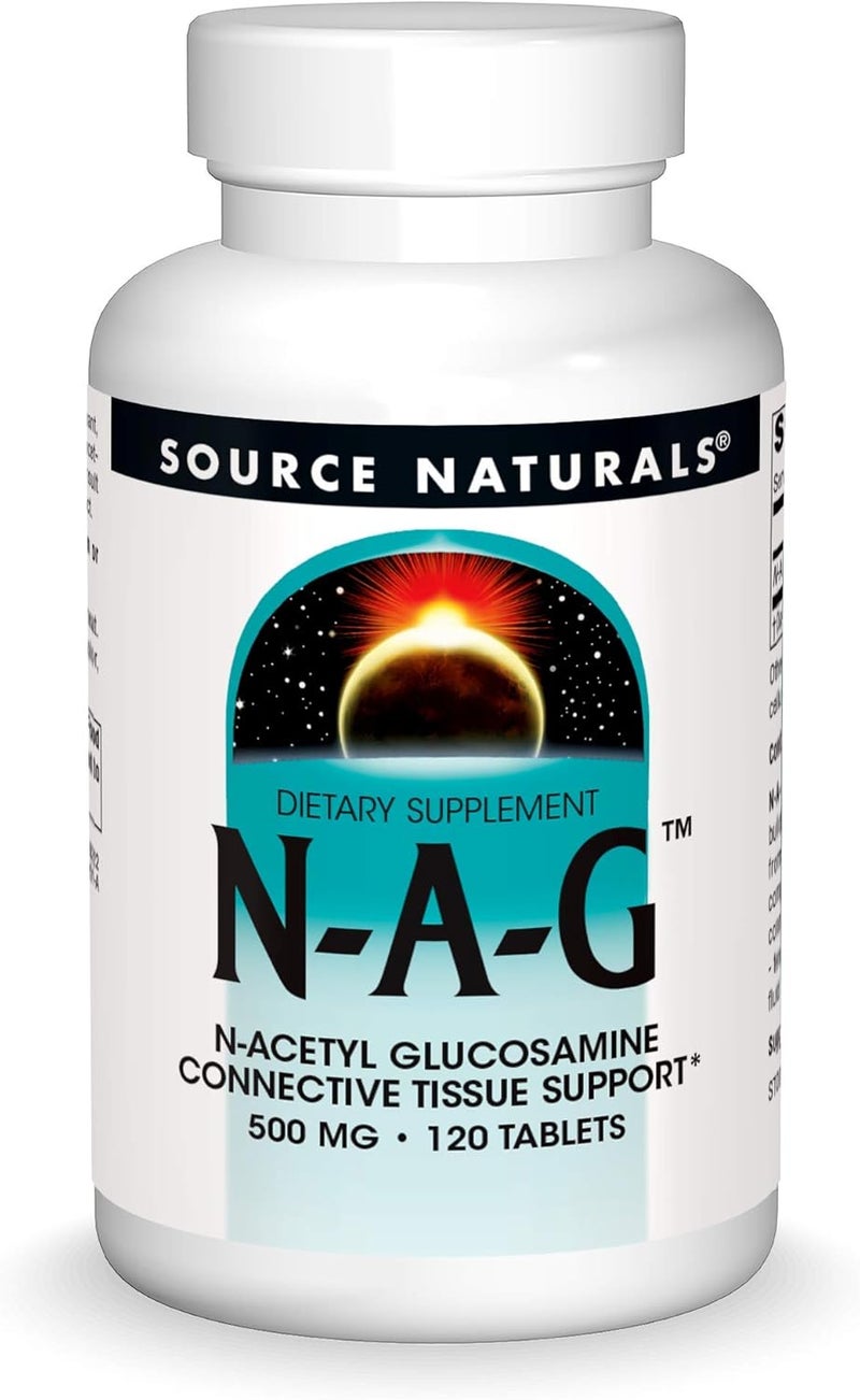 Source Naturals NAG 500 mg NAcetyl Glucosamine for Connective Tissue Support  120 Tablets - Image 1