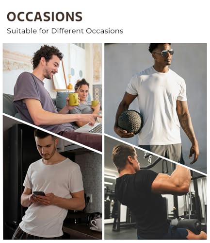 BAMBOO COOL Mens Undershirts V Neck Slim Fit Moisture Wicking White T Shirts for Men Breathable Soft Stretch Tees 3 Pack - Image 3