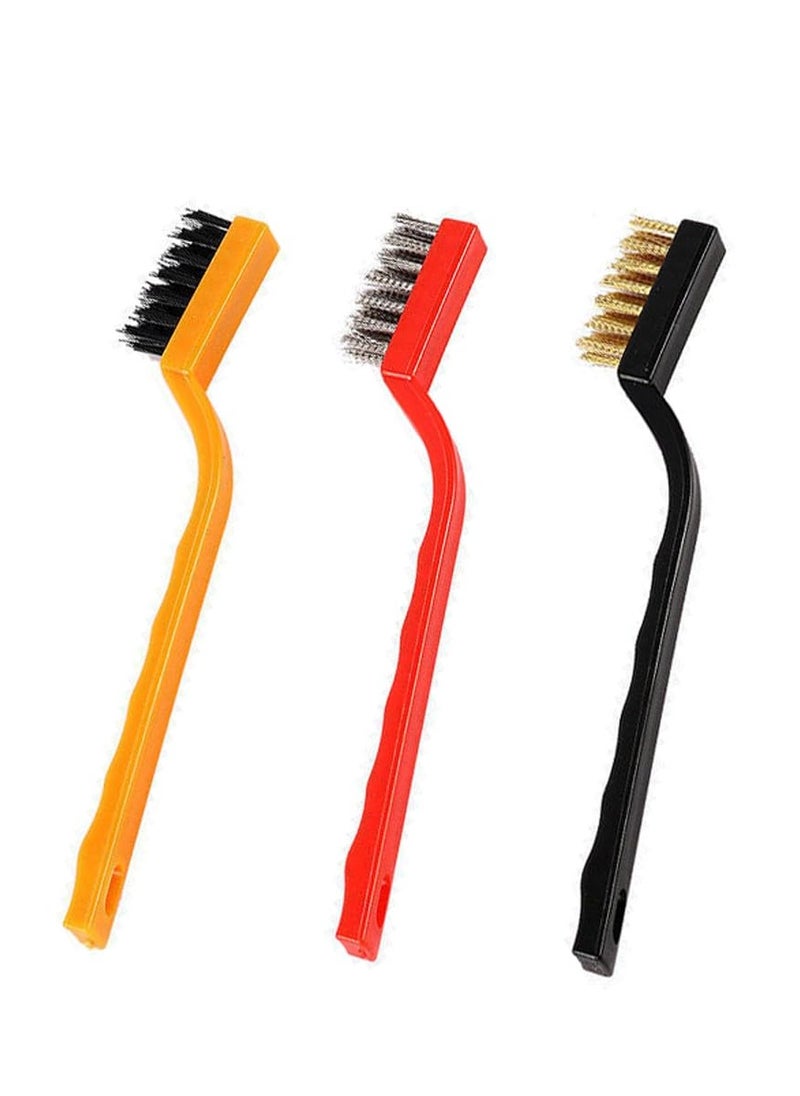HaHaHai 3 Piece Oven Cleaning Brush, Set of Three Home Gas Stove Cleaning Brushes Made of Brass, Nylon and Stainless Steel  - Image 1
