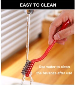 HaHaHai 3 Piece Oven Cleaning Brush, Set of Three Home Gas Stove Cleaning Brushes Made of Brass, Nylon and Stainless Steel  - Image 4