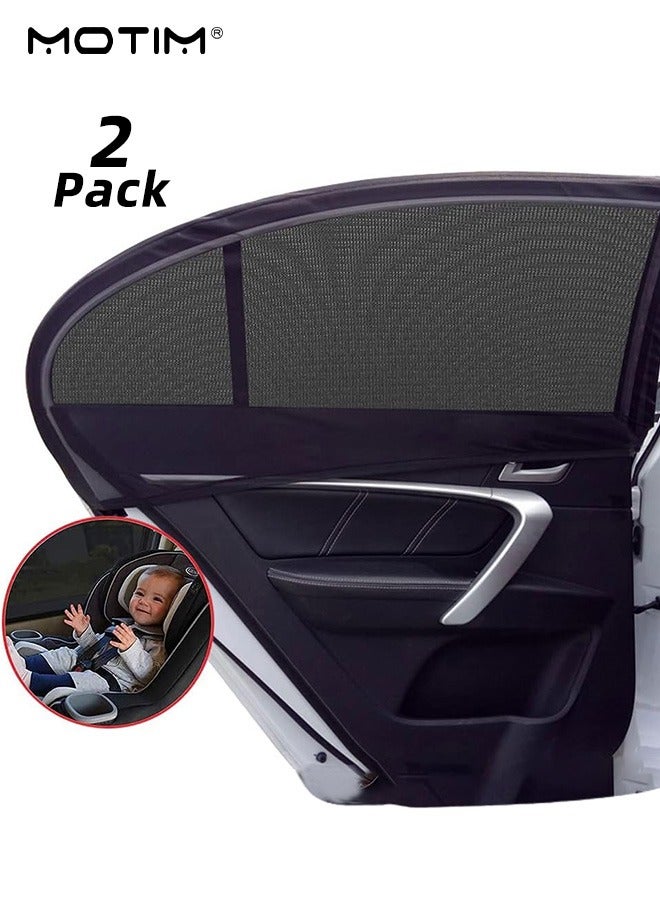 Motim 2 Pcs Car Side Window Sun Shade Privacy Curtains For Baby, Adjustable Mesh Car Window Blackout Curtains, Summer Sun Block for Breastfeeding, Taking a nap, Changing Clothes, Camping - Image 1