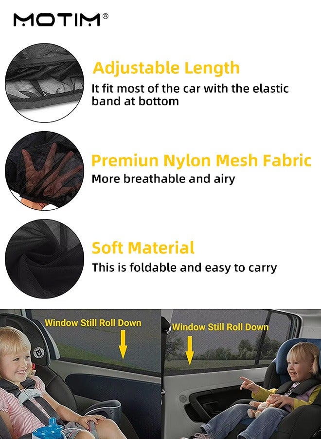 Motim 2 Pcs Car Side Window Sun Shade Privacy Curtains For Baby, Adjustable Mesh Car Window Blackout Curtains, Summer Sun Block for Breastfeeding, Taking a nap, Changing Clothes, Camping - Image 3
