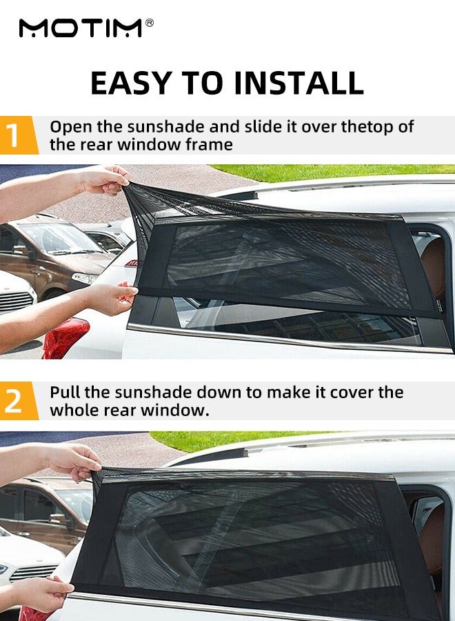 Motim 2 Pcs Car Side Window Sun Shade Privacy Curtains For Baby, Adjustable Mesh Car Window Blackout Curtains, Summer Sun Block for Breastfeeding, Taking a nap, Changing Clothes, Camping - Image 5