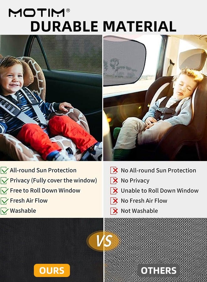 Motim 2 Pcs Car Side Window Sun Shade Privacy Curtains For Baby, Adjustable Mesh Car Window Blackout Curtains, Summer Sun Block for Breastfeeding, Taking a nap, Changing Clothes, Camping - Image 4