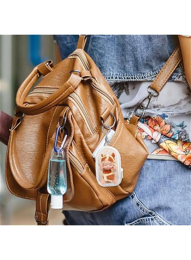 4 Pcs Clear Display Bag for Mini Resin Figures and Dolls with Zipper, Clear Pouch with Keychain, Carrying Bags Tiny Cases for Collectibles, Portable Small Doll Storage Pouches PVC Bag  - Image 4