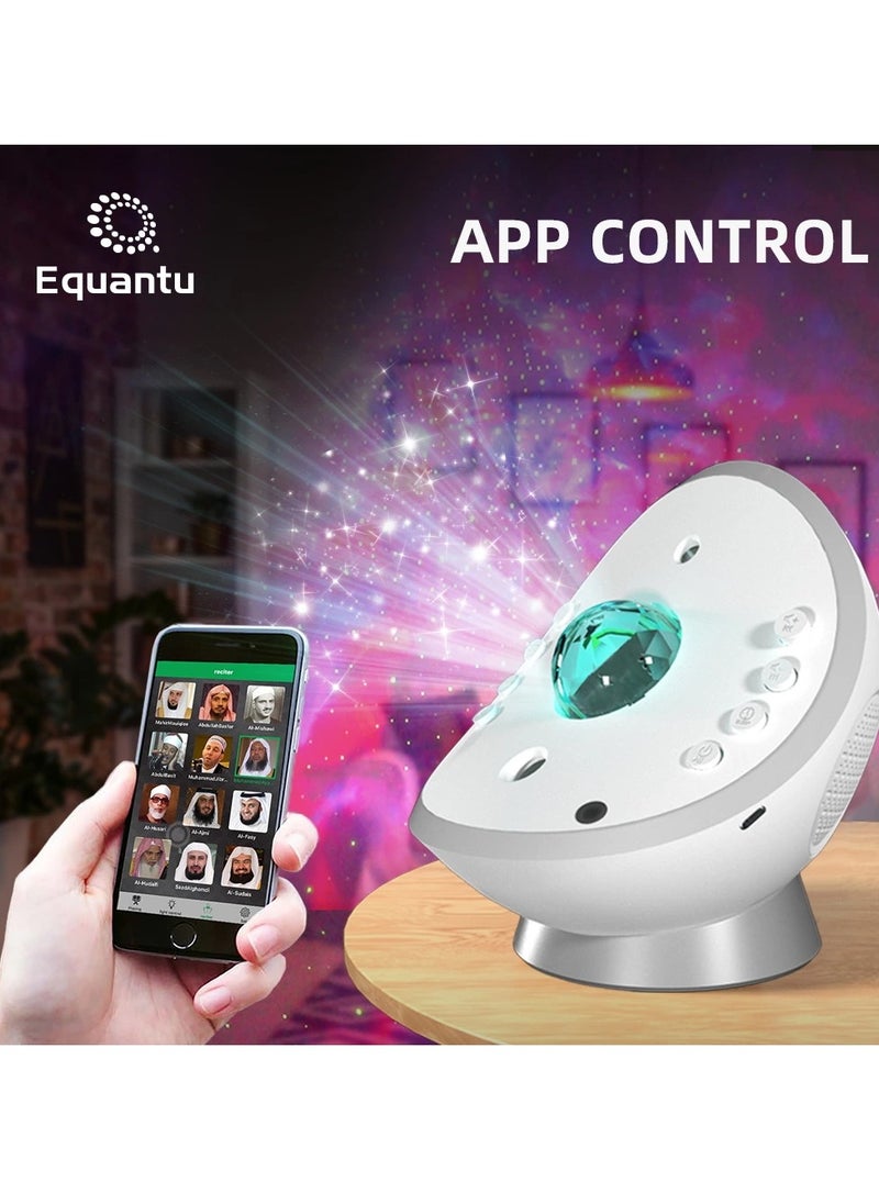 Equantu Galaxy Projector Quran Speaker SQ959 – LED Moon & Star Projector with Quran Recitation, Relaxing Night Light, Adjustable Settings for Spiritual Ambiance, Ideal for Bedrooms, Prayer Rooms & Meditation  - Image 3