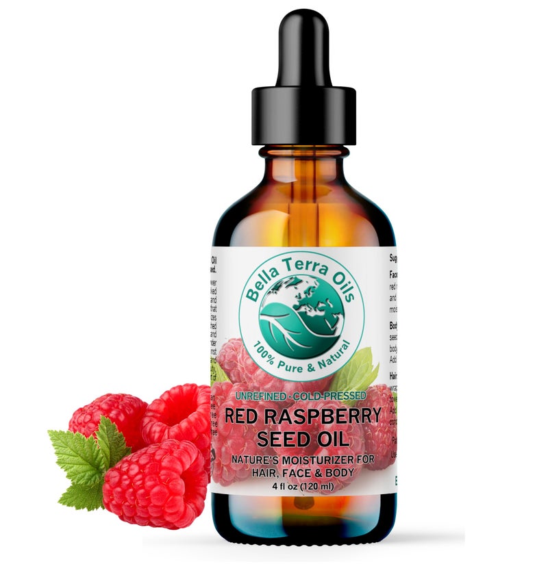 Bella Terra Oils Red Raspberry Seed Oil 4 oz - Packed with Ellagic Acid & Vitamin A, Embrace the Nutrient-Rich Essence of Raspberry Seed for Skin - Image 1