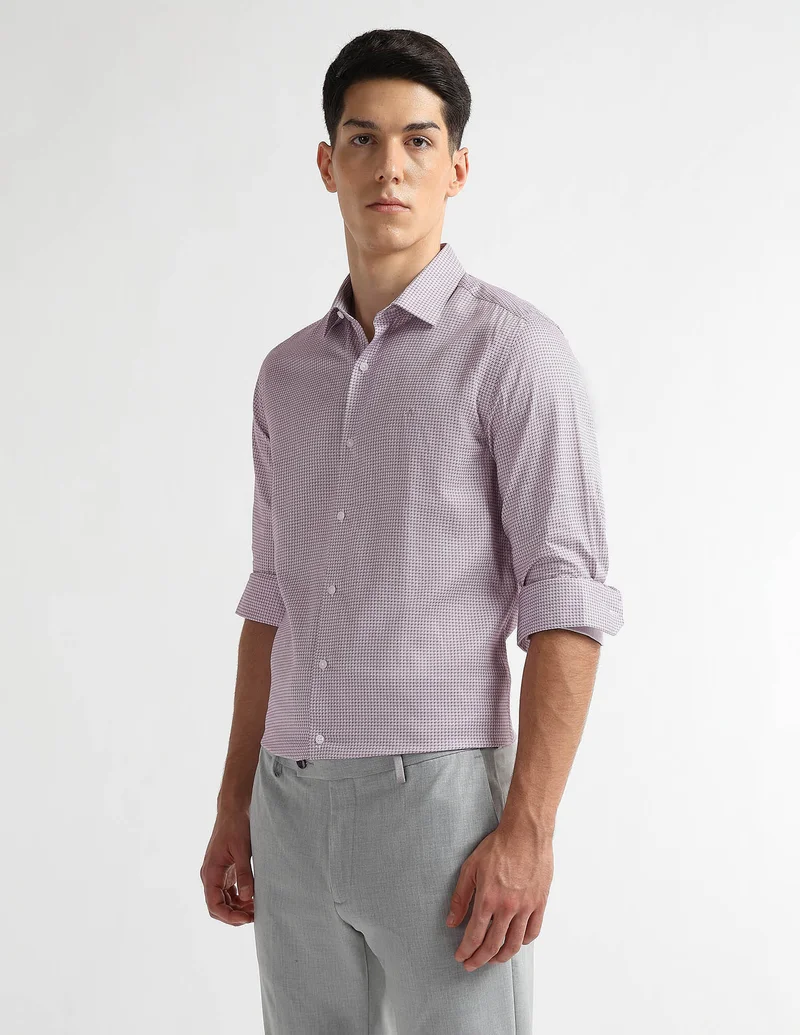 Arrow Purple Manhattan Slim Fit Originals Shirt for Men | Best Price UAE