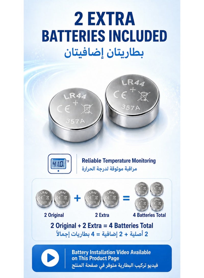 ياتاو حافظة إنسولين للسفر لمدة 48 ساعة معتمدة من TSA مع شاشة حرارة بالفهرنهايت و4 بطاريات وعبوتي تبريد، حقيبة تبريد أدوية السكري ومنظم لأقلام وإبر الإنسولين - Image 5