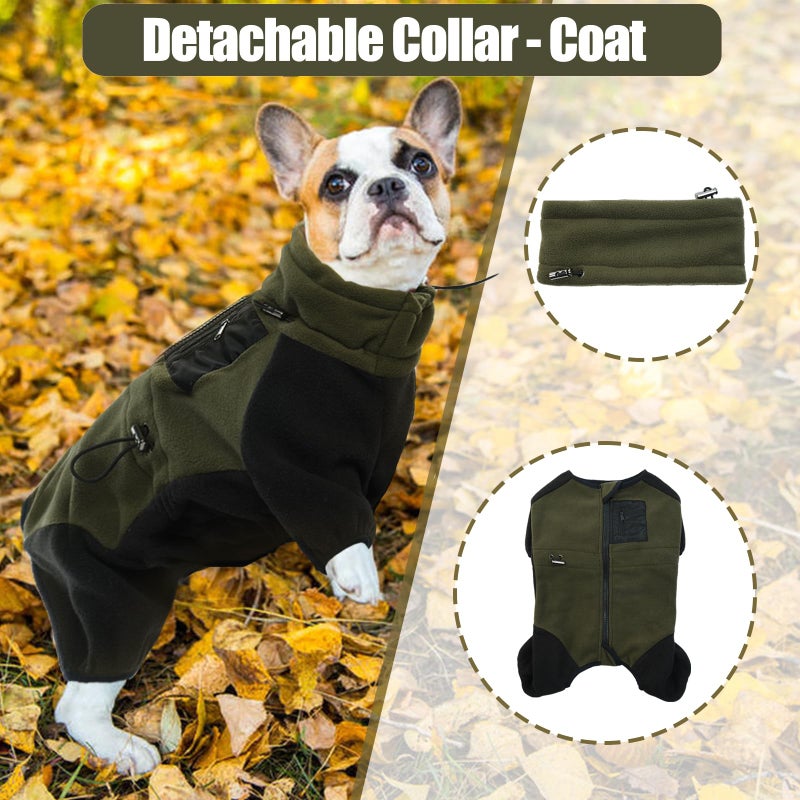DENTRUN Dog Winter Coat, Warm Fleece Jacket, Turtleneck Dog Sweater, Cold Weather Outfit, Thermal Bodysuit, Soft Jumpsuit - Image 2