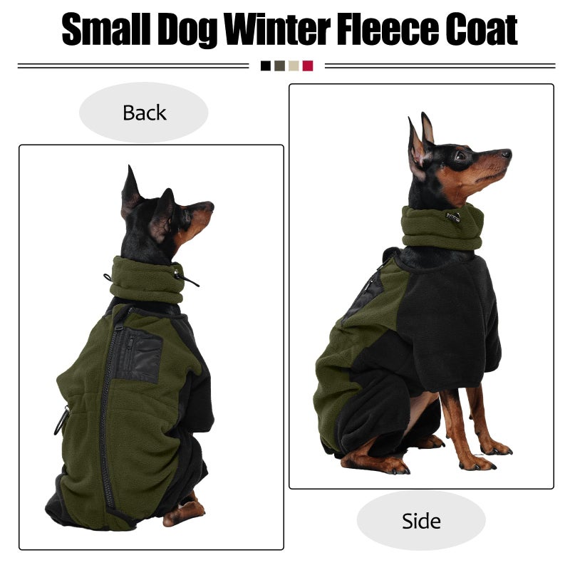 DENTRUN Dog Winter Coat, Warm Fleece Jacket, Turtleneck Dog Sweater, Cold Weather Outfit, Thermal Bodysuit, Soft Jumpsuit - Image 4