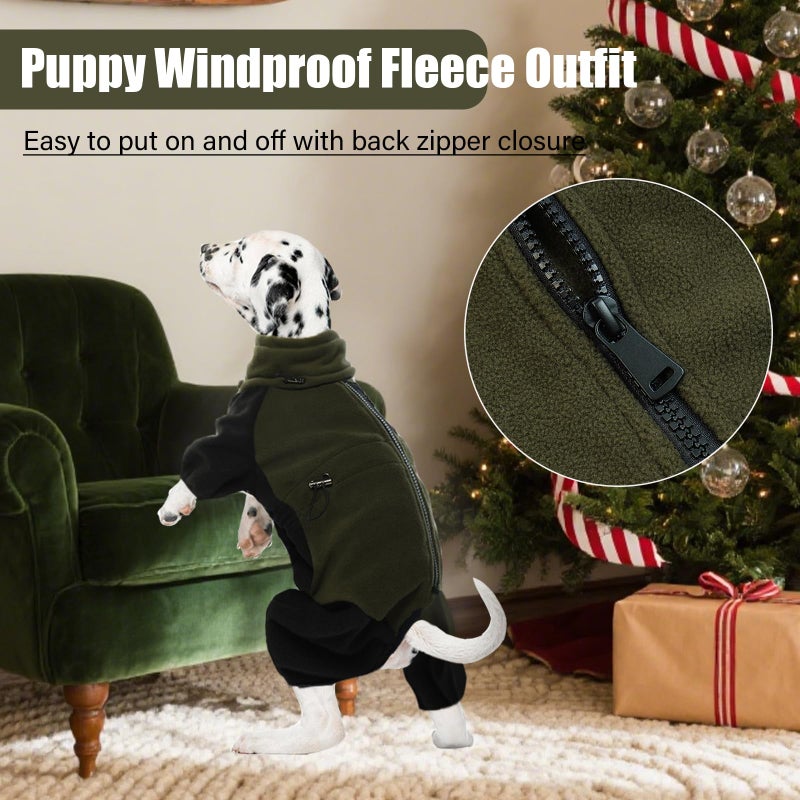 DENTRUN Dog Winter Coat, Warm Fleece Jacket, Turtleneck Dog Sweater, Cold Weather Outfit, Thermal Bodysuit, Soft Jumpsuit - Image 5