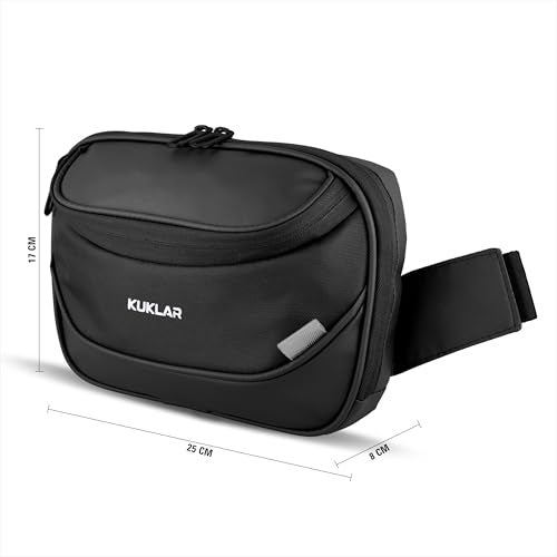 KUKLAR Travel Waist Bag Money Organizer Waterproof Mobile Pouch with Multi-Compartments Portable Cosmetic & Passport Pouch for Men & Women(Black) - Image 2