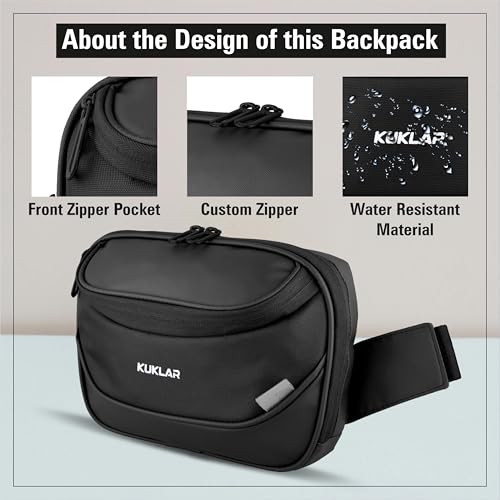 KUKLAR Travel Waist Bag Money Organizer Waterproof Mobile Pouch with Multi-Compartments Portable Cosmetic & Passport Pouch for Men & Women(Black) - Image 3